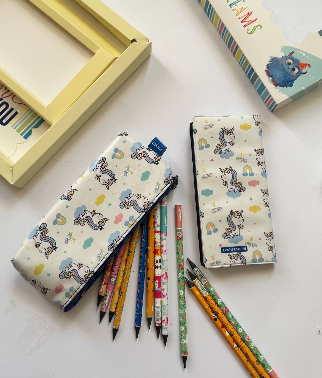 پک هدیه جامدادی و دفترچه جلد چرم کپی