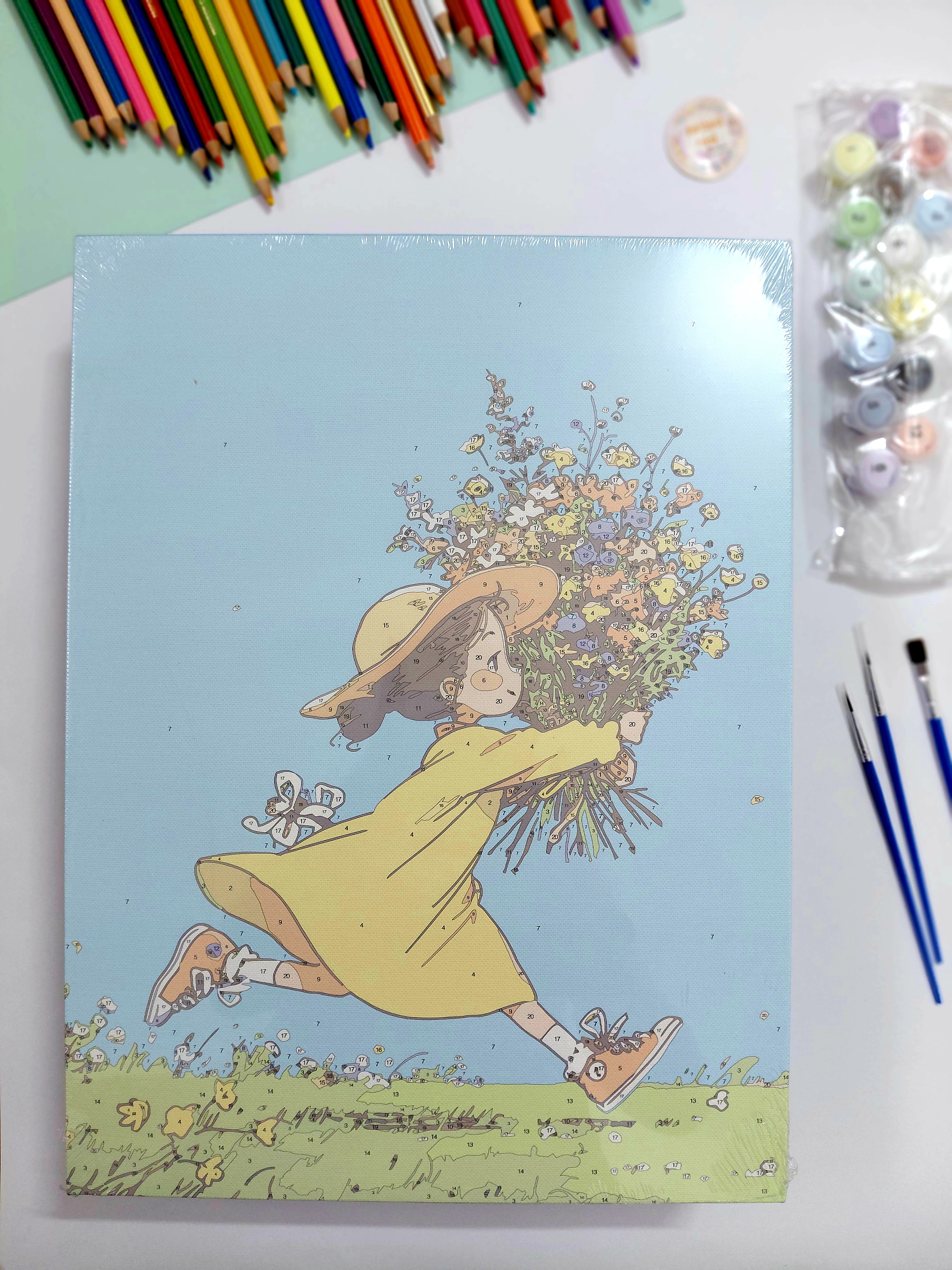 بوم نقاشی آبرنگی(رنگ آمیزی با اعداد ) بزرگسال  ۳۰ در ۴۰